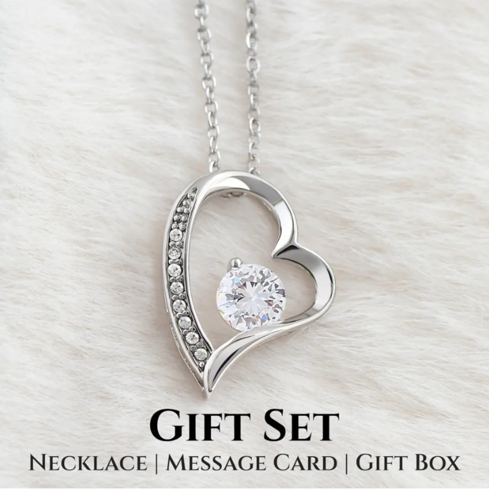 - Forever Love Heart Necklace Message Gift - Picture 4 of 6